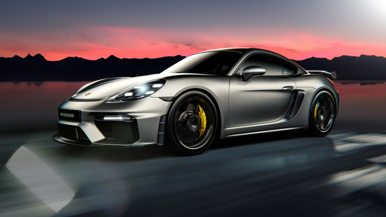 Porsche Cayman GT4 Matt Grey Motion Wipdesigns 3D CGI