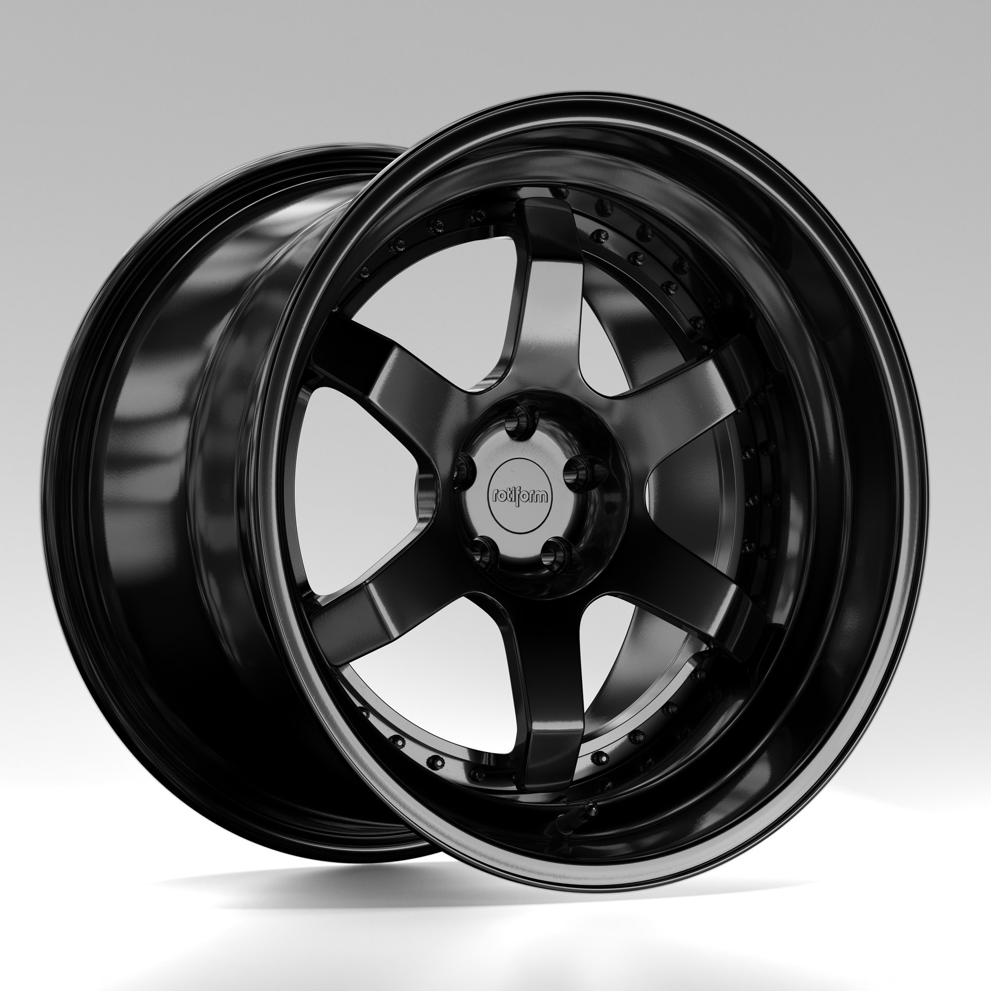 Rotiform SIX Gloss Black Alloy Wheel 3D CGI Render Wipdesigns 1