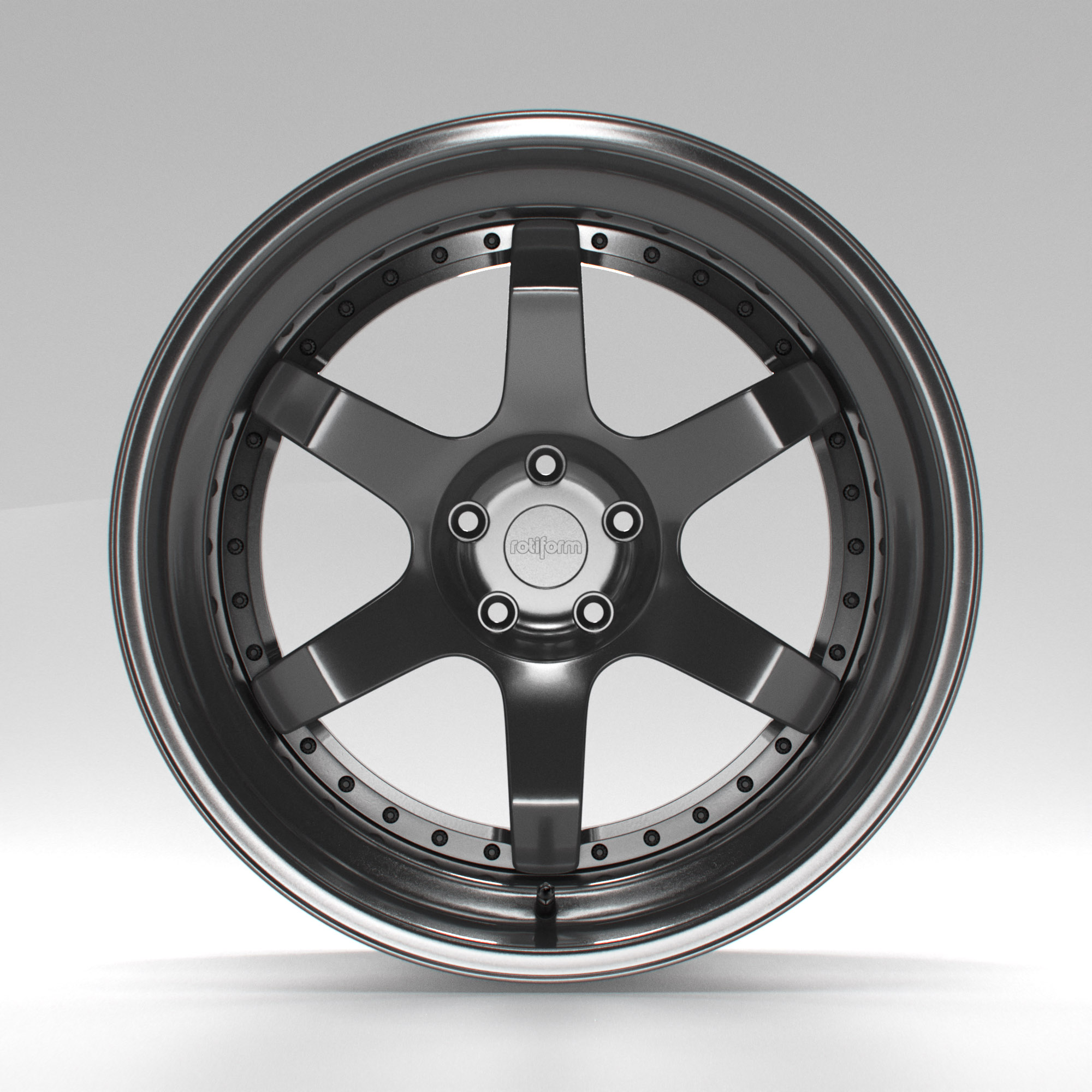 Rotiform SIX Gloss Grey Alloy Wheel 3D CGI Render Wipdesigns 3