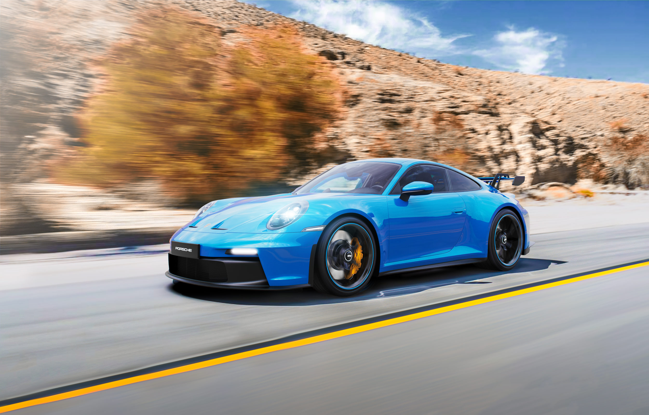Porsche 911 GT3 2022 rolling motion wipdesigns CGI visualisation