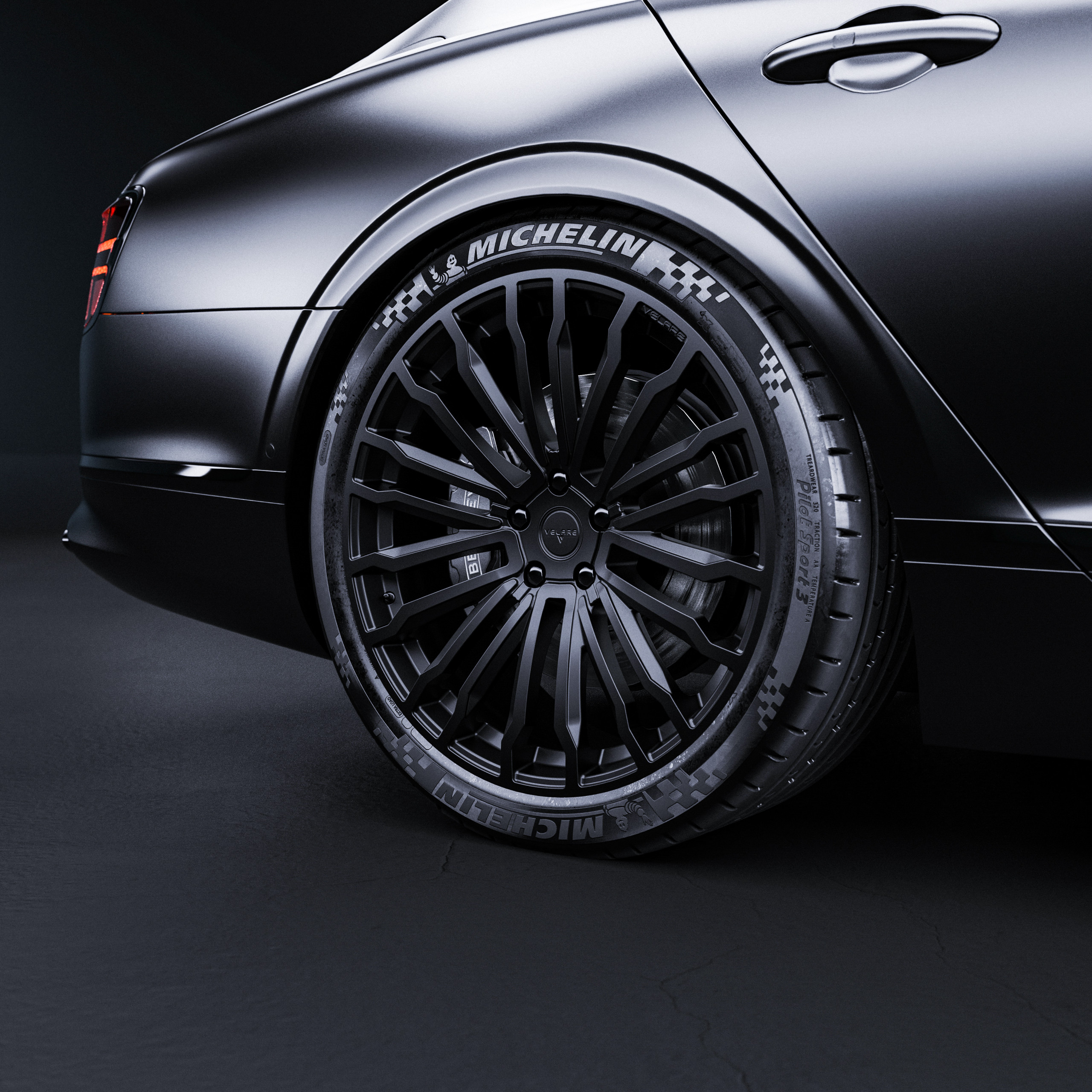 Bentley Flying Spur Matt Black Velare VLR09 Onyx Black Wipdesigns CGI Product Visualisation UK (10)