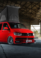 automotive photographer sheffield red vw transporter t6